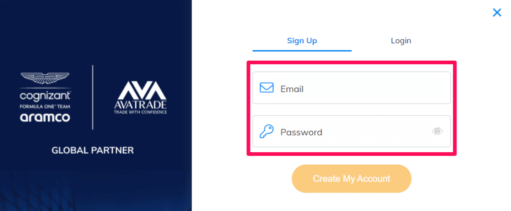 Avatrade account registration Step 3