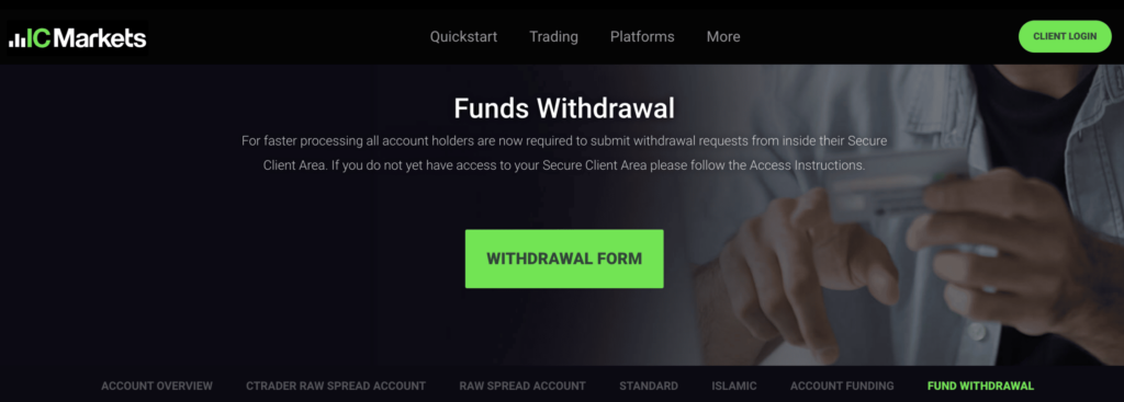 IC Markets Fund Withdrawal Process