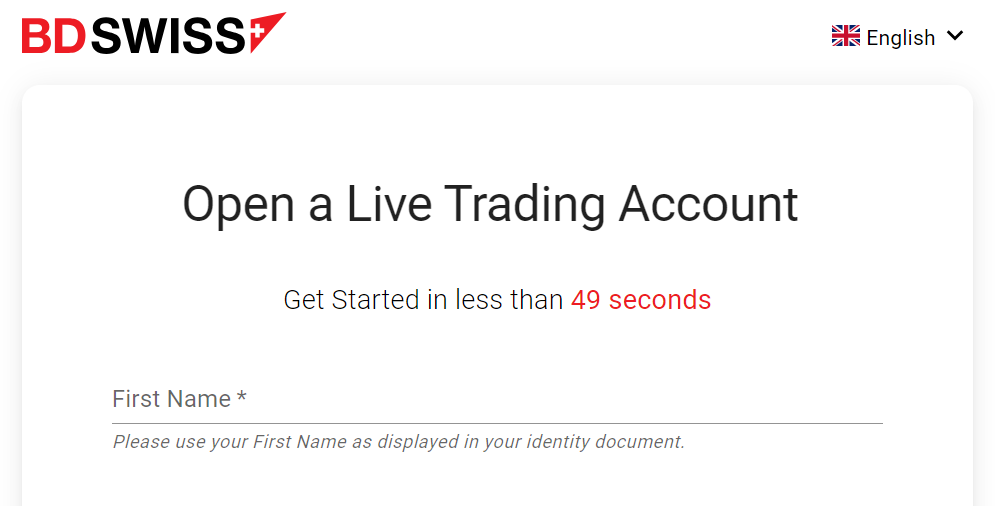 How to open an Account Step 2